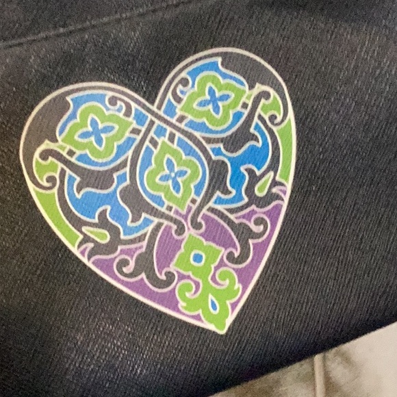 Brighton small crossbody, blue with heart design, 8” x 5” EUC - Picture 4 of 8